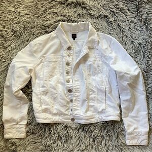 Jag Jeans Large- Bright White Denim Jacket Cotton Poly Blend